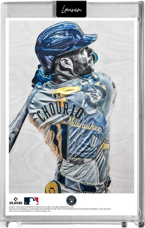 Chourio — original artwork in its Lauren Taylor slab case