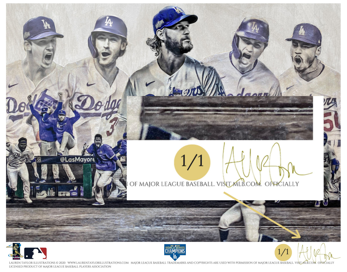 Seven (Los Angeles Dodgers) 2020 World Series Champions - Officially  Licensed MLB Print - Commemorative PURPLE SIGNATURE Limited Release /250