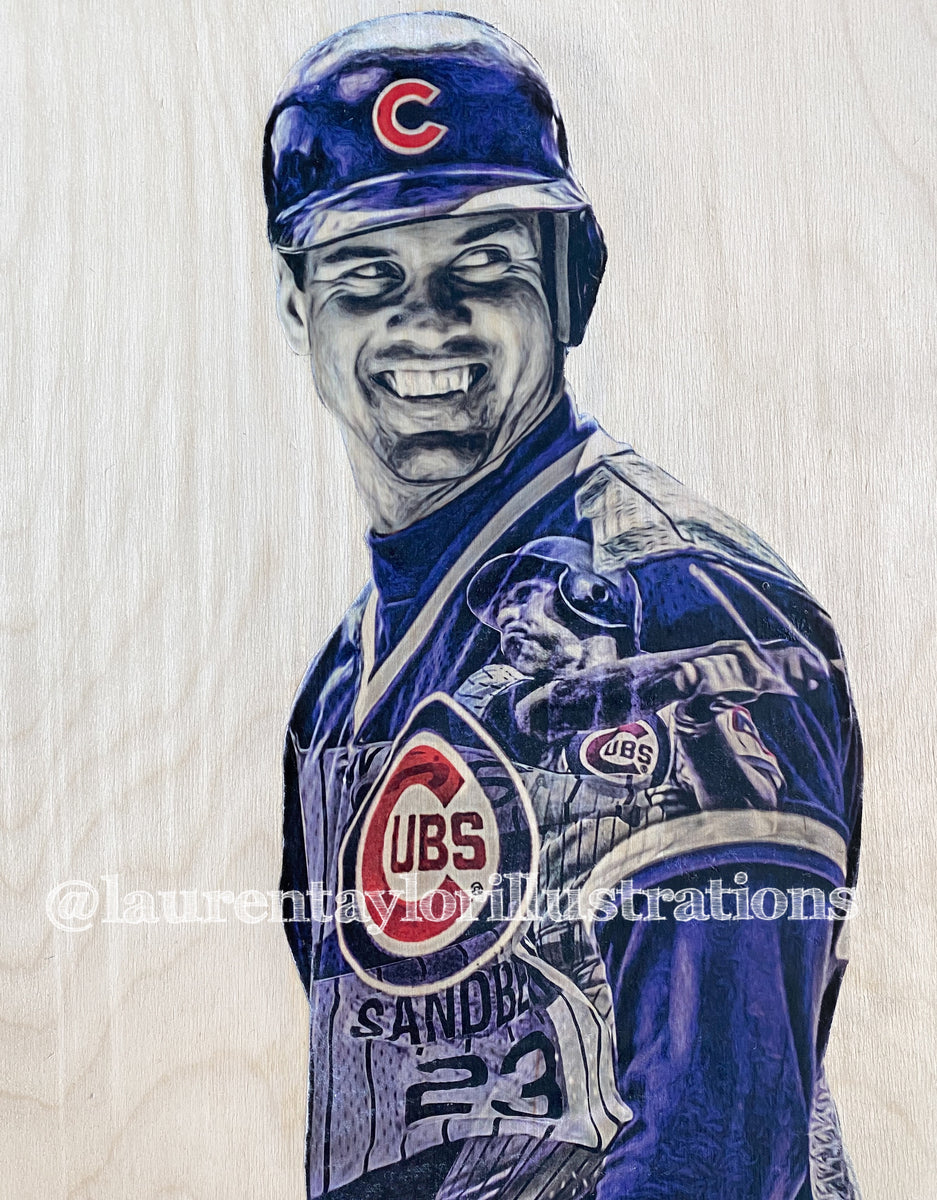 Ryno (Ryne Sandberg) Chicago Cubs - 1/1 Original on Wood