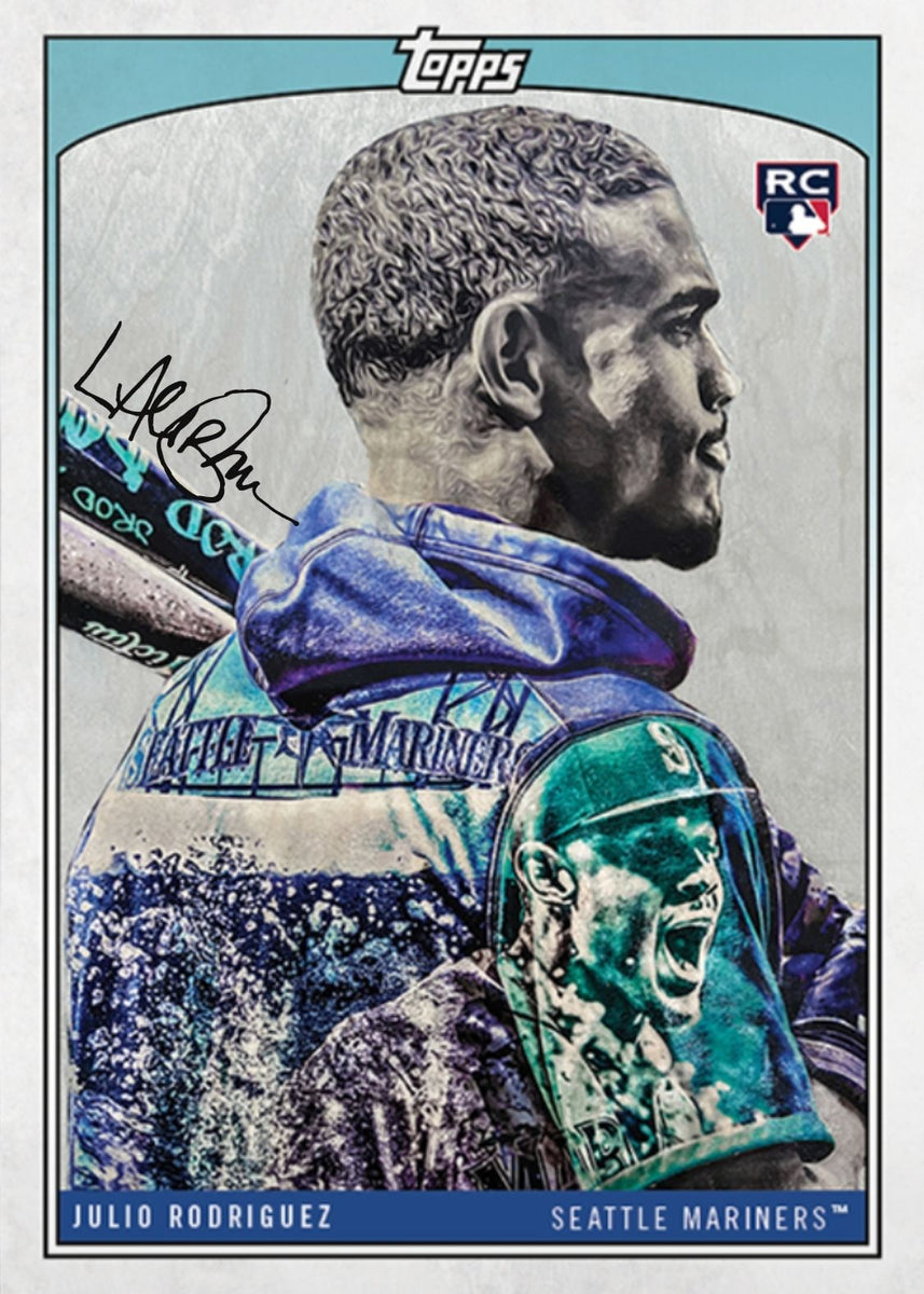Lauren Taylor x Topps - Artist Autographed Julio Rodriguez RC Base Car