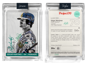 /200 Emerald Green Artist Signature - Edgar Martínez - 130pt Card #779 by Lauren Taylor - Baseball Card