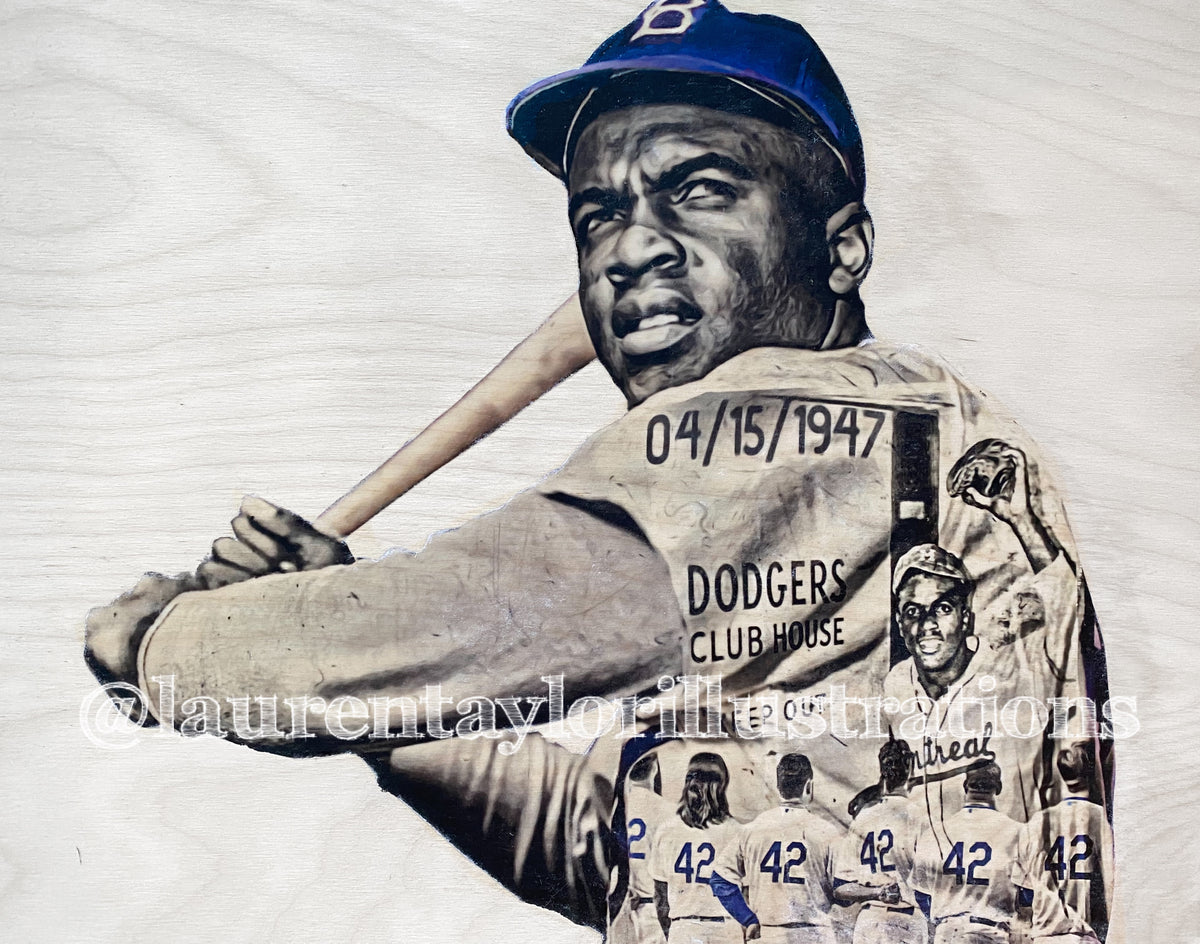 April 15 1947” (Jackie Robinson) Brooklyn Dodgers - 1/1 Original on b