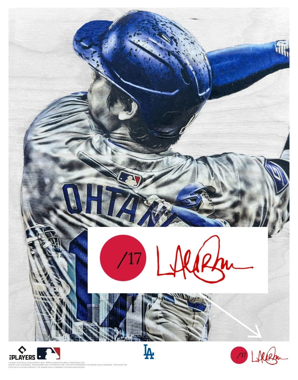 "ShoTime in LA - Part II" (Shohei Ohtani) Los Angeles Dodgers - Officially Licensed MLB Print - Limited Release RED ARTIST AUTO /17