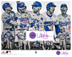 "EIGHT" (Los Angeles Dodgers) 2024 World Series Champions - Officially Licensed MLB Print - Limited Release PURPLE ARTIST AUTO /24