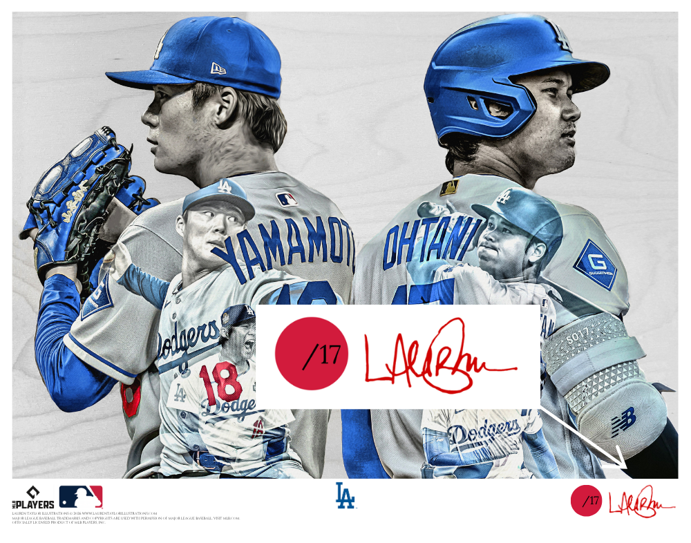 【HIRO様】ローレンテイラー　ドジャース大谷翔平選手イラスト The Nexus of Greatness」(大谷翔平＆山本由伸) ロサンゼルス