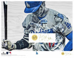 "50/50 Club" (Shohei Ohtani) Los Angeles Dodgers - Officially Licensed MLB Print - Limited Release METALLIC GOLD ARTIST AUTO 1/1