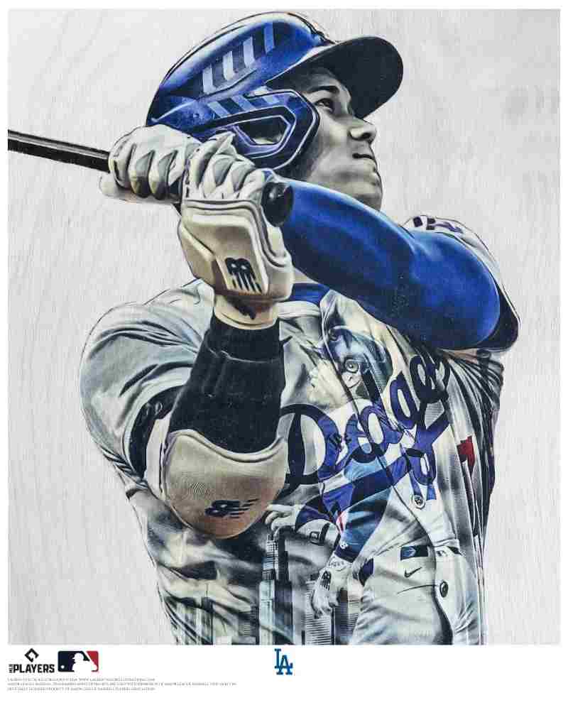 "ShoTime in LA - Part I" (Shohei Ohtani) Los Angeles Dodgers - Officially Licensed MLB Print - Limited Release RED ARTIST AUTO /17