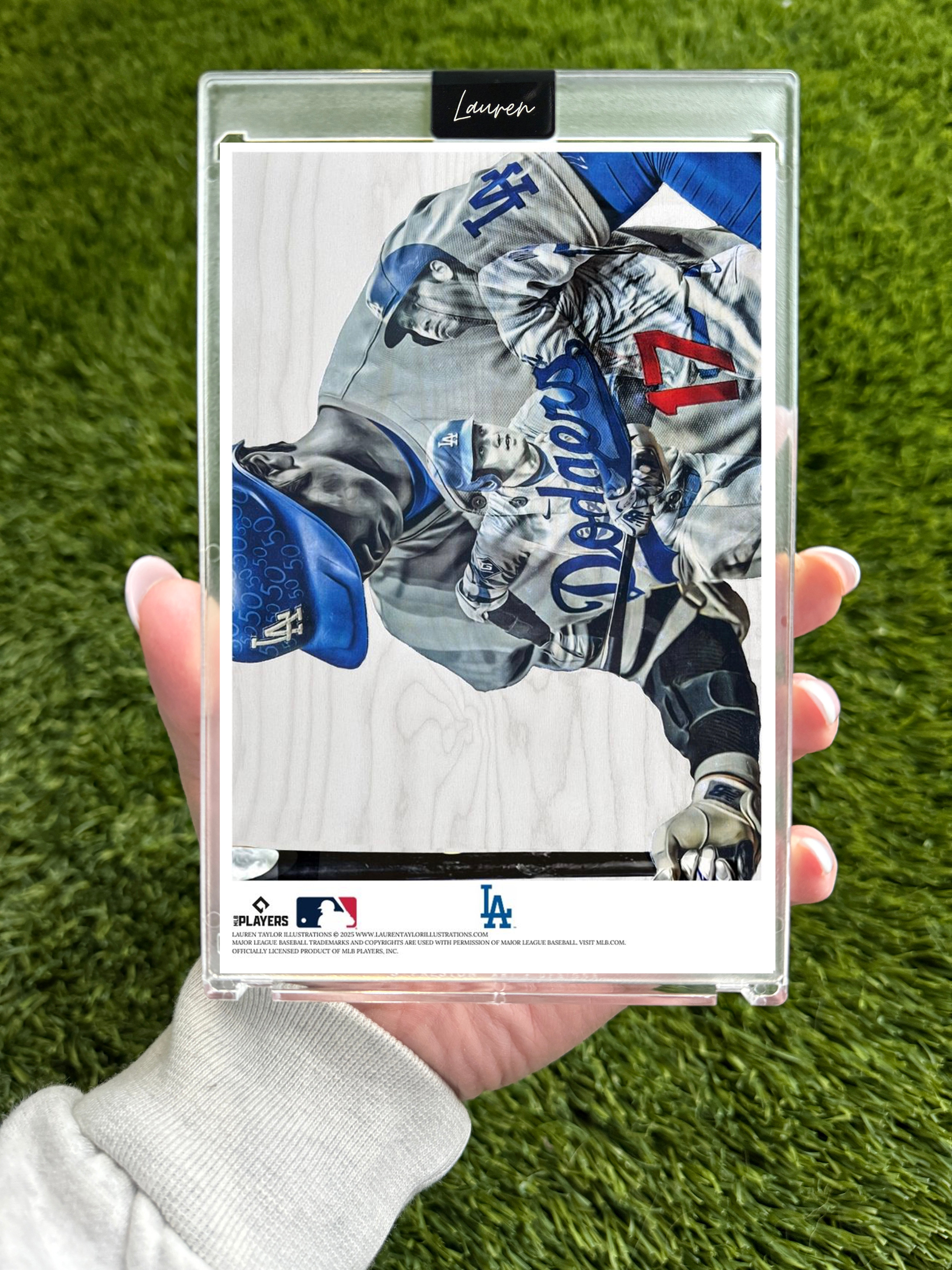 "50/50" (Shohei Ohtani) MLB Print Collectible 4x6 Art Slab - 1/1 Gold Artist Autograph