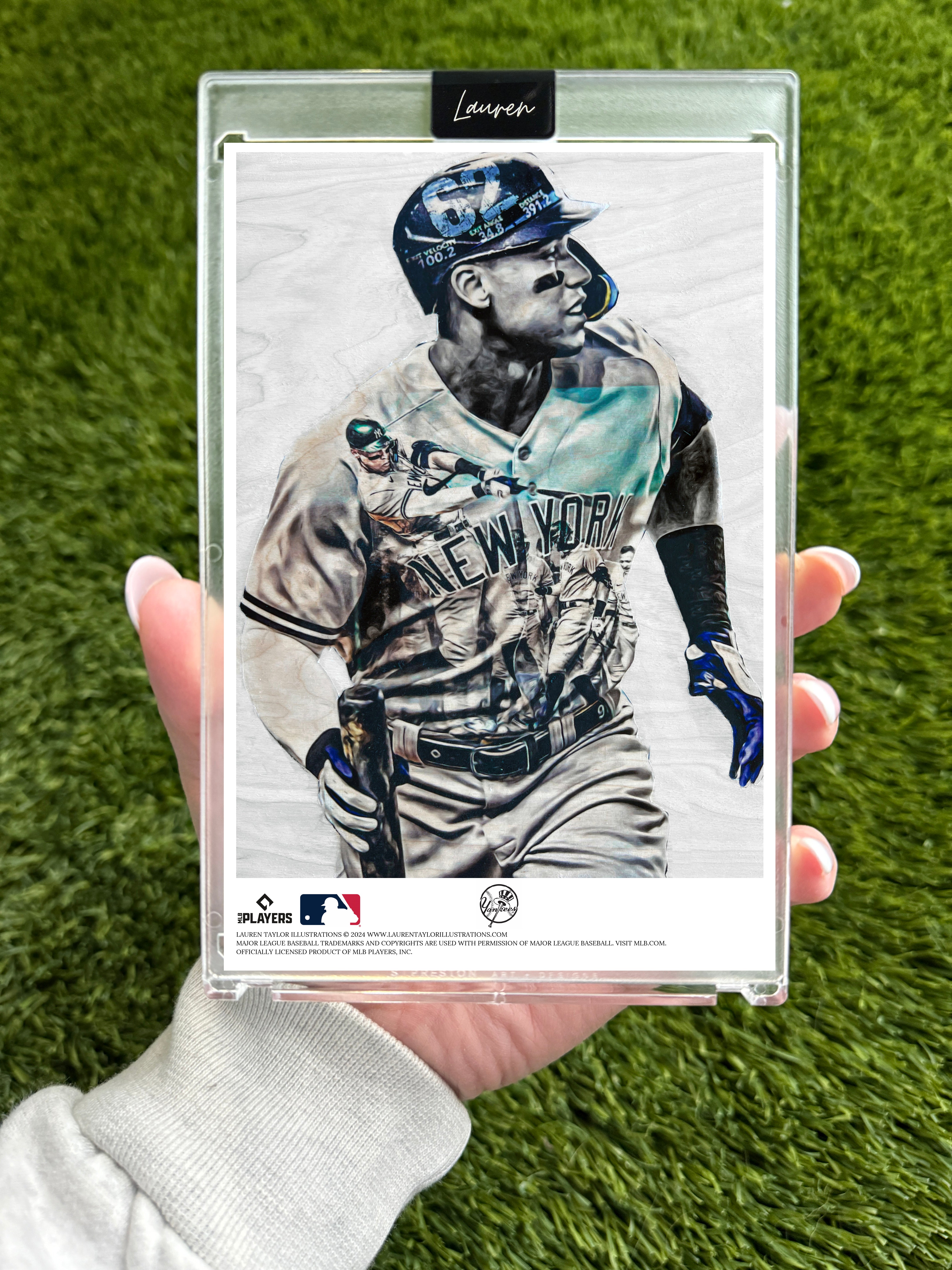 "62" (Aaron Judge) MLB Print Collectible 4x6 Art Slab - 1/1 Gold Artist Autograph