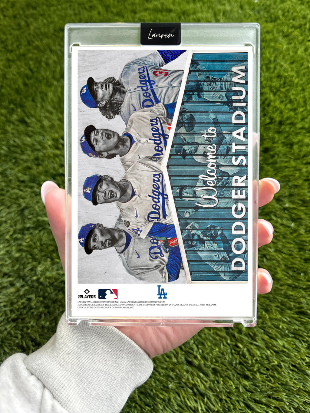 "Aces Wild" (Los Angeles Dodgers) ft. Snell, Yamamoto, Ohtani and Glasnow - MLB Print Collectible 4x6 Art Slab - /25 Artist Autograph