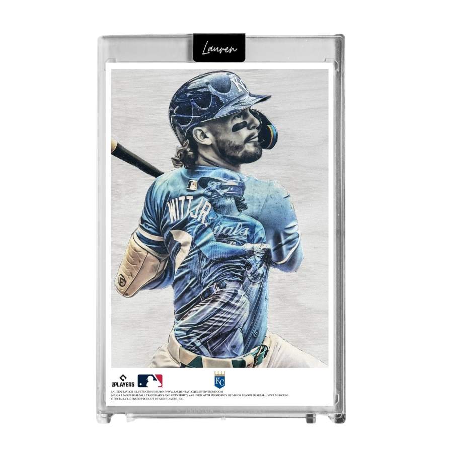 "Bobby Baseball" (Bobby Witt Jr.) MLB Print Collectible 4x6 Art Slab - /25 Artist Autograph