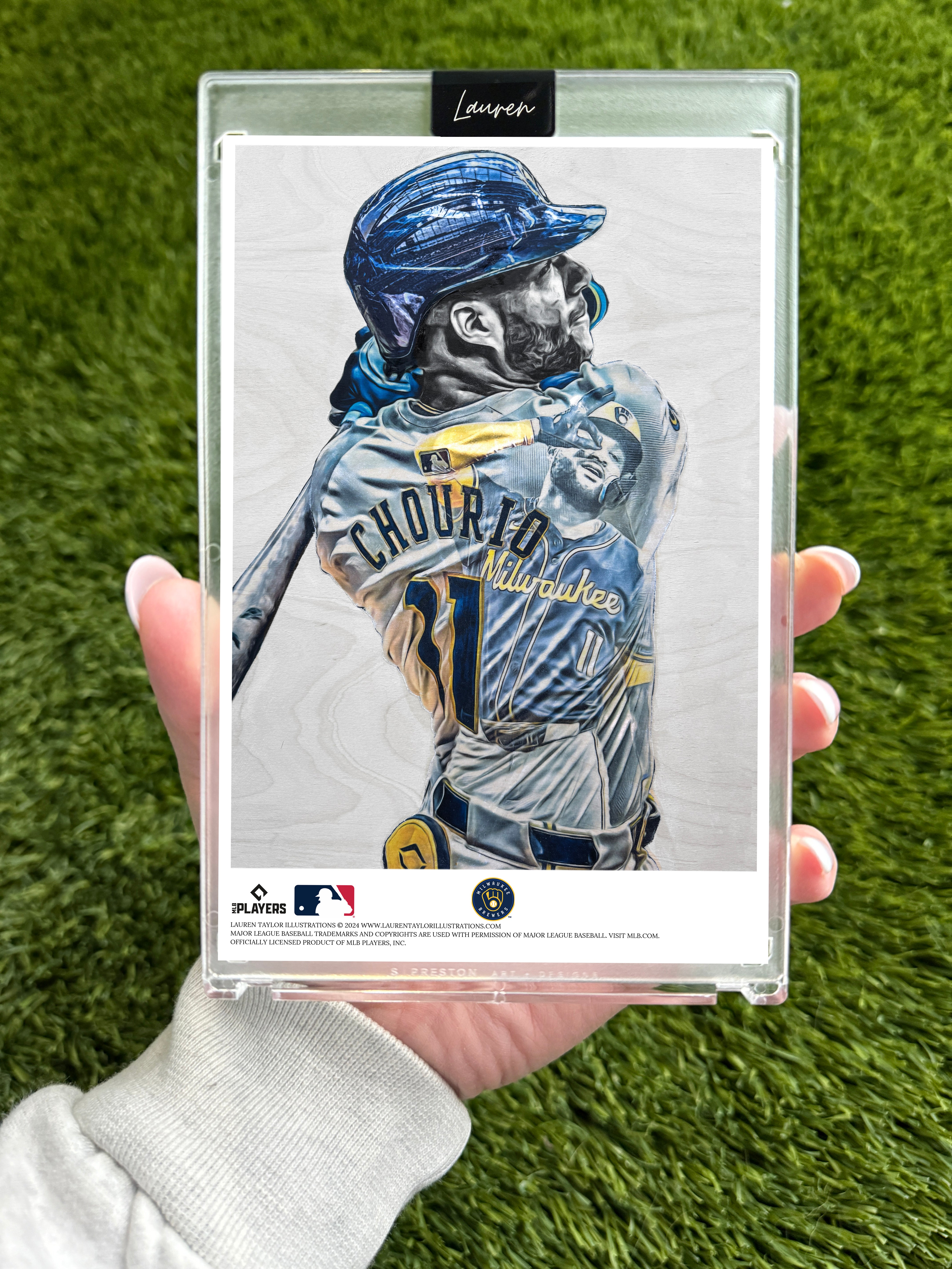 "Chourio" (Jackson Chourio) MLB Print Collectible 4x6 Art Slab - /25 Artist Autograph
