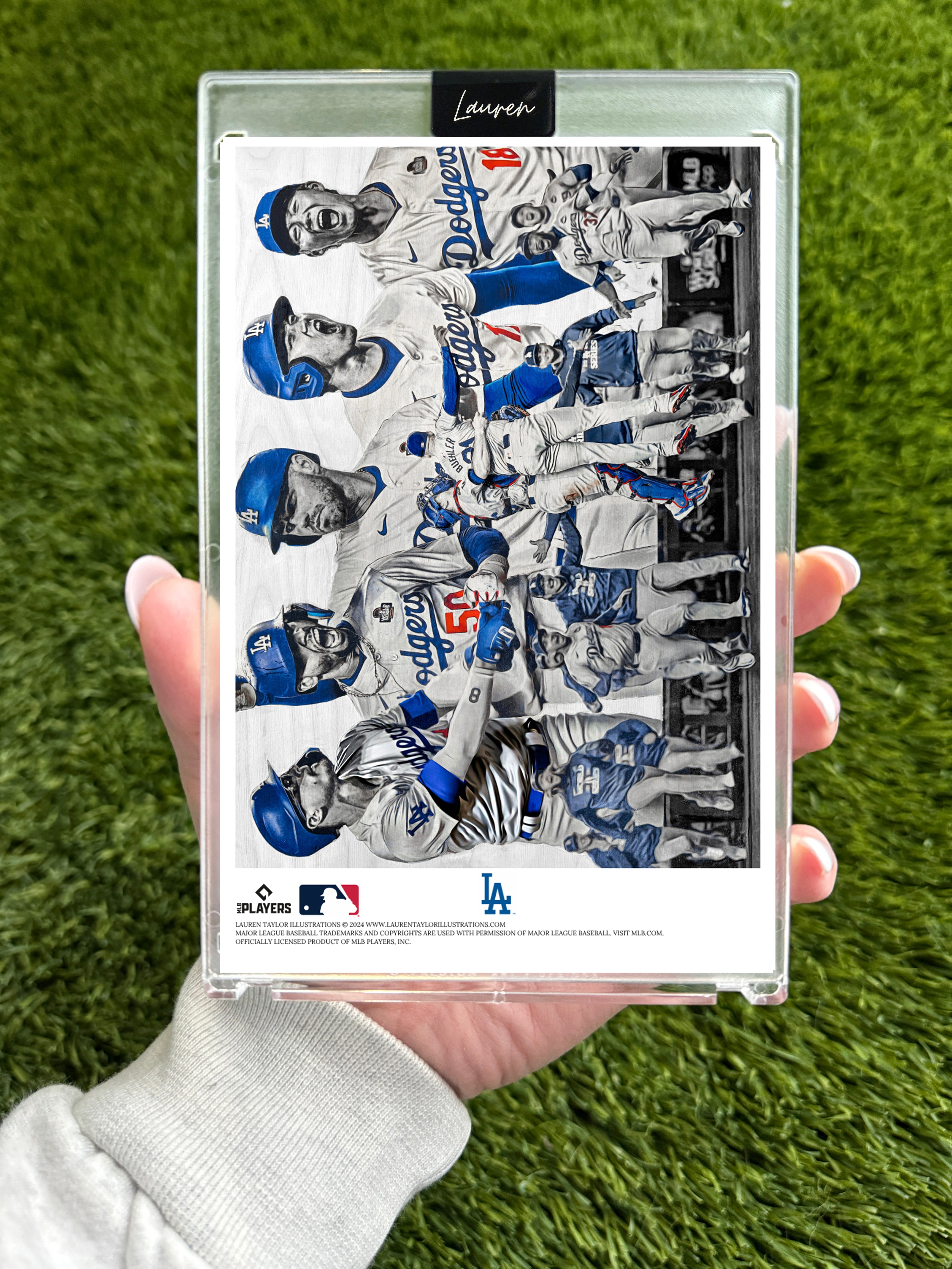 "EIGHT" (World Series Champs 2025) MLB Print Collectible 4x6 Art Slab - 1/1 Gold Artist Autograph