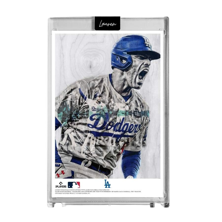 "Gibby, Meet Freddie" (Freddie Freeman) MLB Print Collectible 4x6 Art Slab - 1/1 Gold Artist Autograph