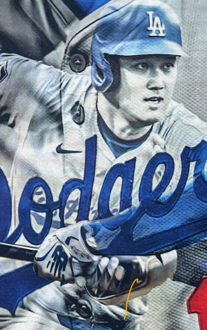 "50/50 Club" (Shohei Ohtani) Los Angeles Dodgers - Officially Licensed MLB Print - Limited Release RED ARTIST AUTO /17