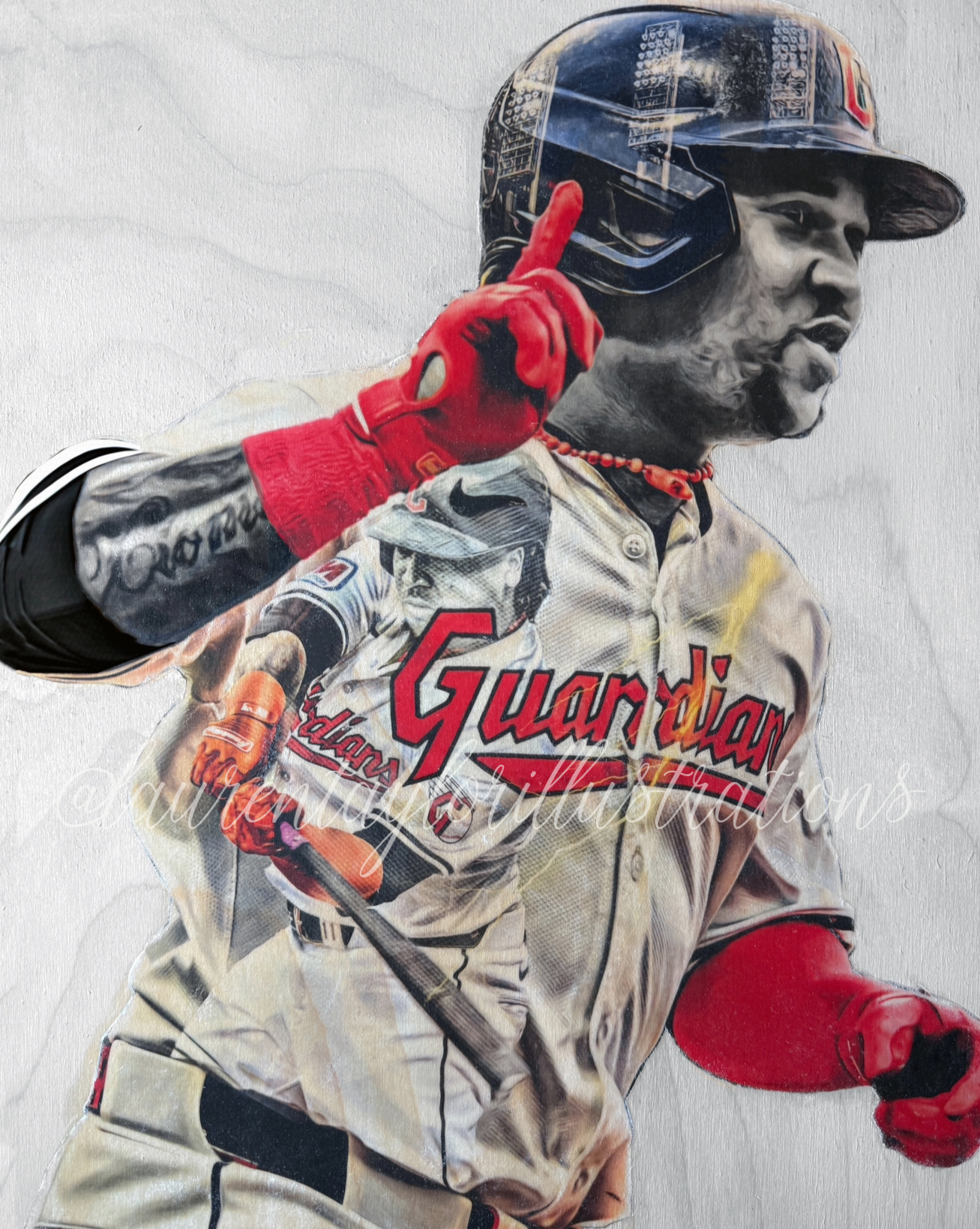 "J-Ram" (José Ramírez) Cleveland Guardians - 1/1 Original on Birchwood