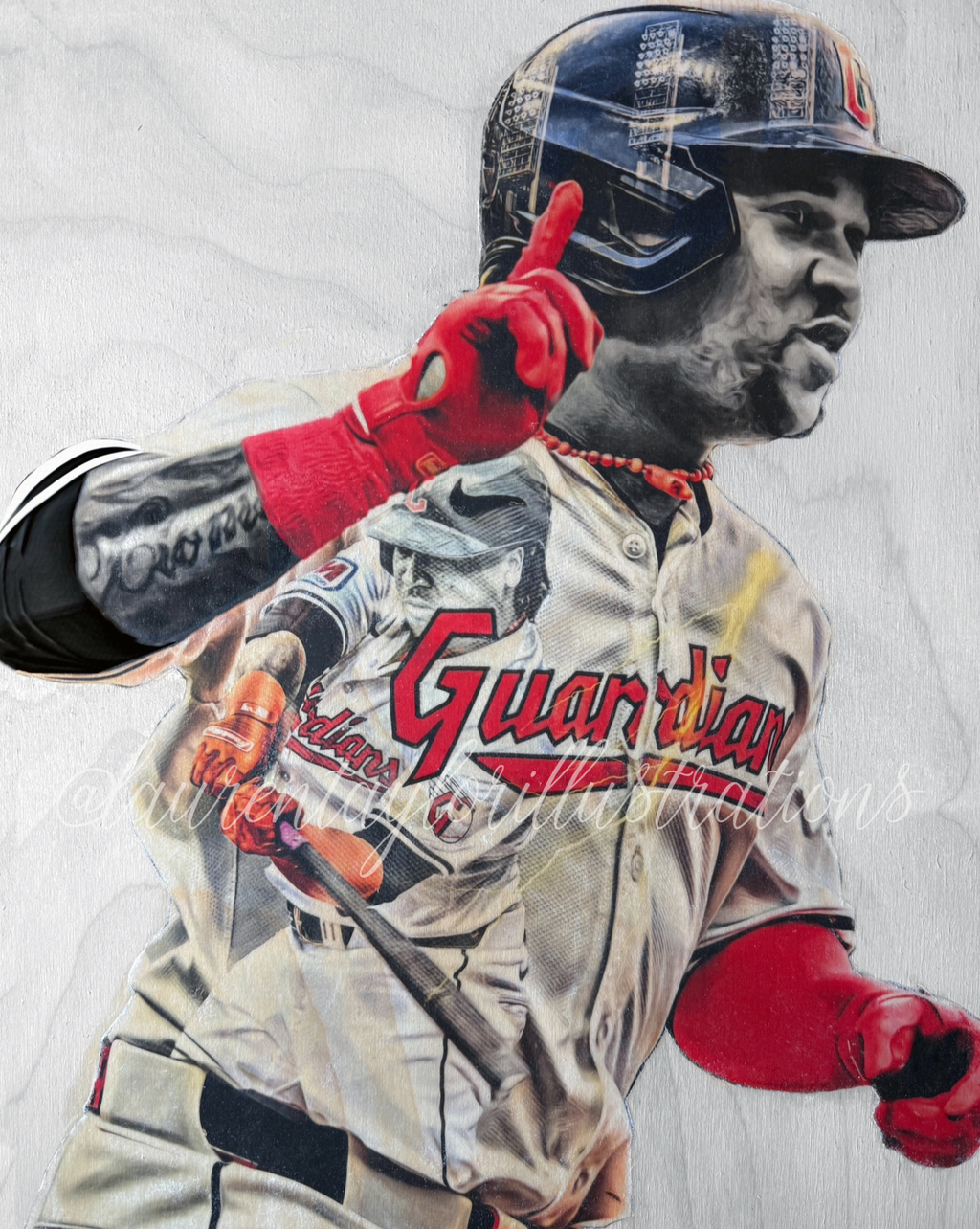 "J-Ram" (José Ramírez) Cleveland Guardians - 1/1 Original on Birchwood