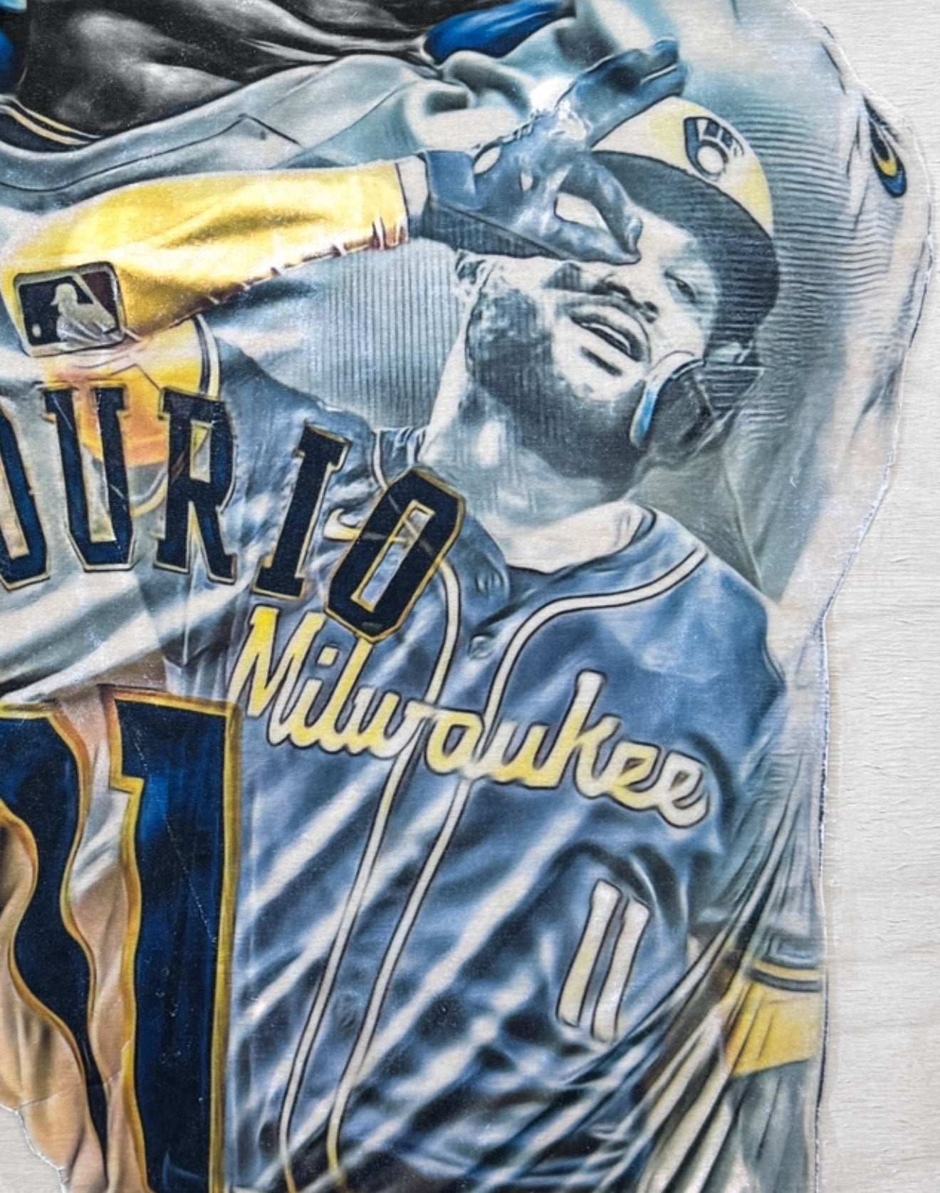 "Chourio" (Jackson Chourio) Milwaukee Brewers - 1/1 Original on Birchwood 16x20