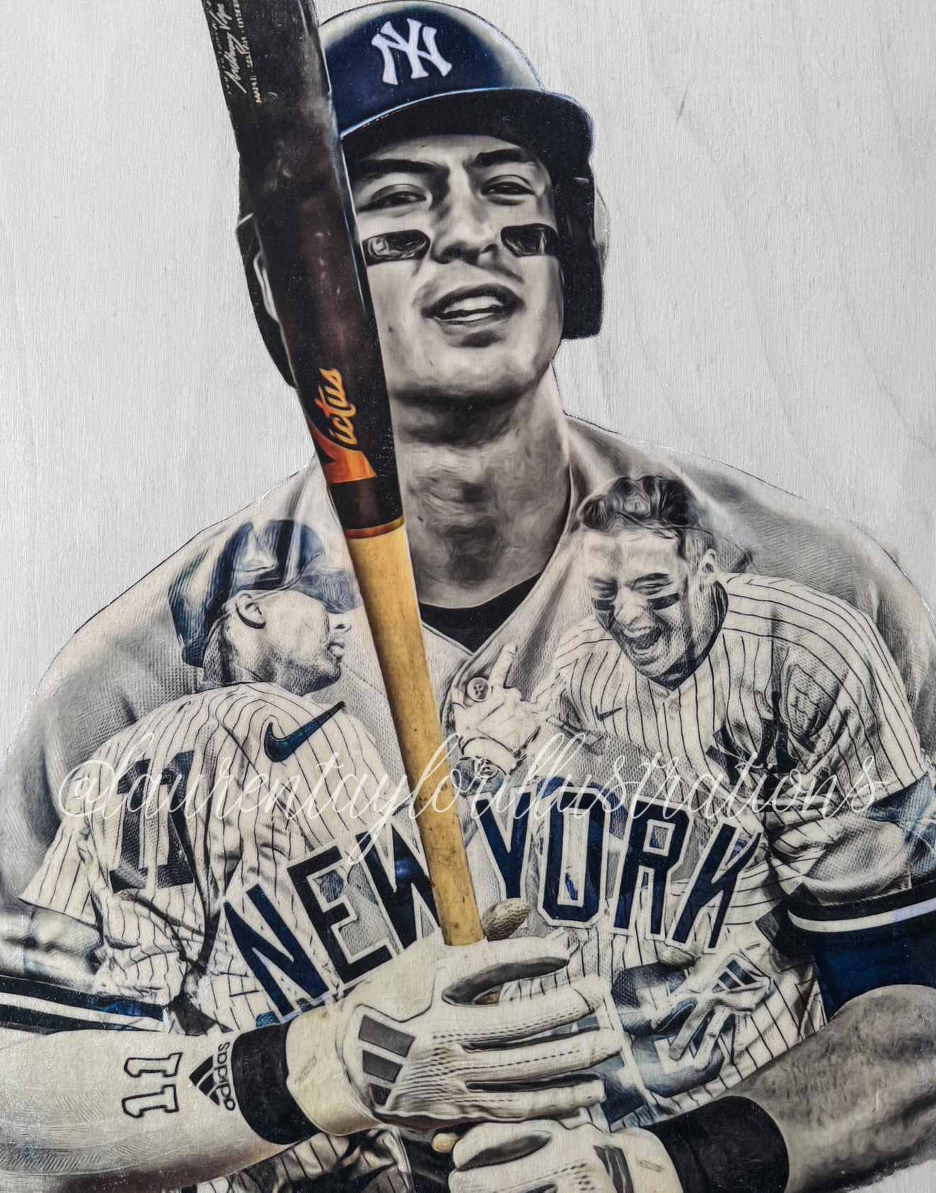"Volpe” (Anthony Volpe) New York Yankees - 1/1 Original on Birchwood
