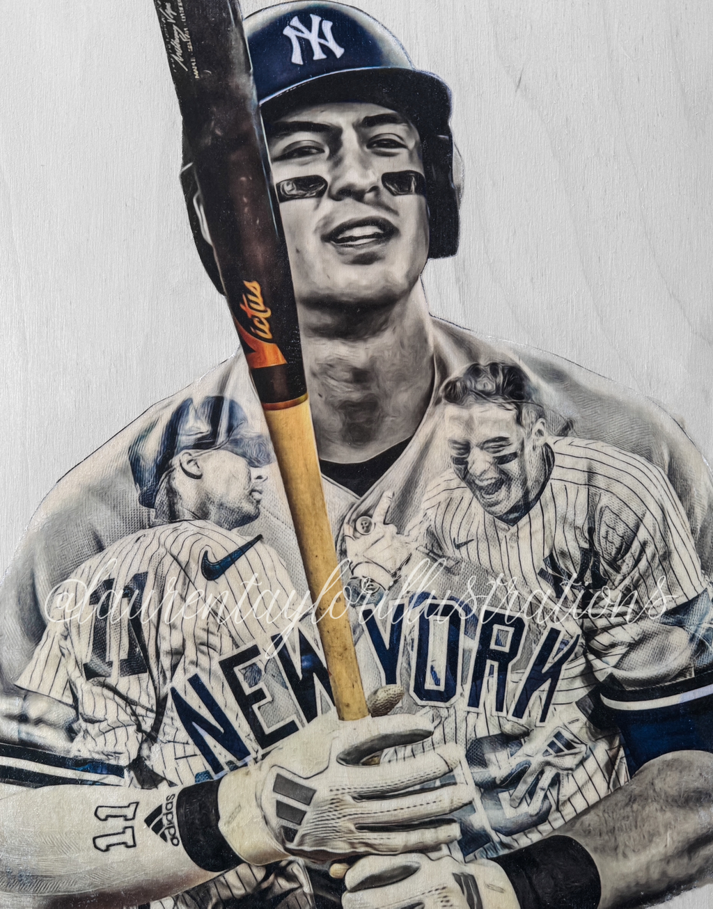 "Volpe” (Anthony Volpe) New York Yankees - 1/1 Original on Birchwood