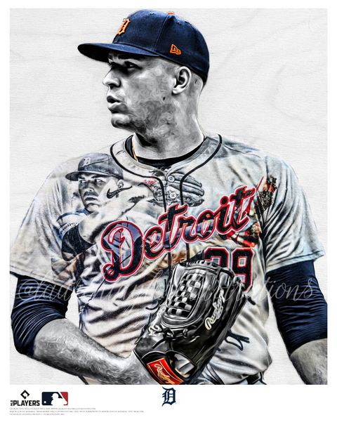 "Skubal" (Tarik Skubal) Detroit Tigers - Officially Licensed MLB Print - Limited Release /200