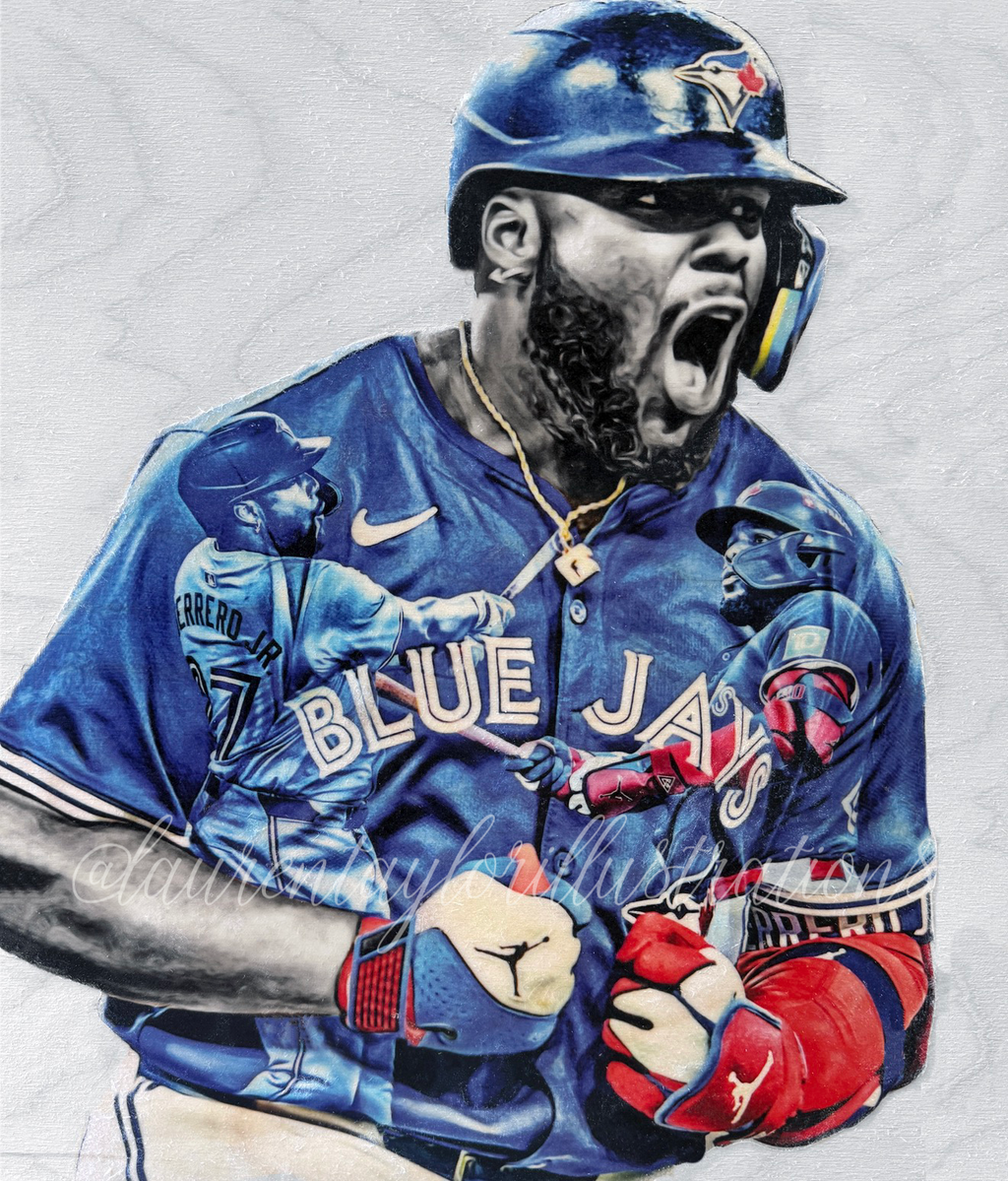 “Plakata” (Vladimir Guerrero Jr.) Toronto Blue Jays - 1/1 Original on Wood