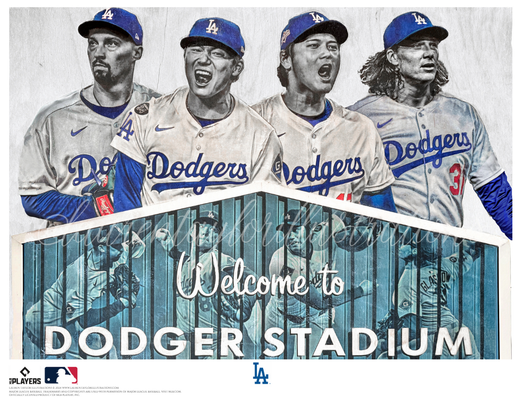 "Aces Wild" (ft. Snell, Yamamoto, Ohtani, Glasnow) Los Angeles Dodgers - Officially Licensed MLB Print - Limited Release /500