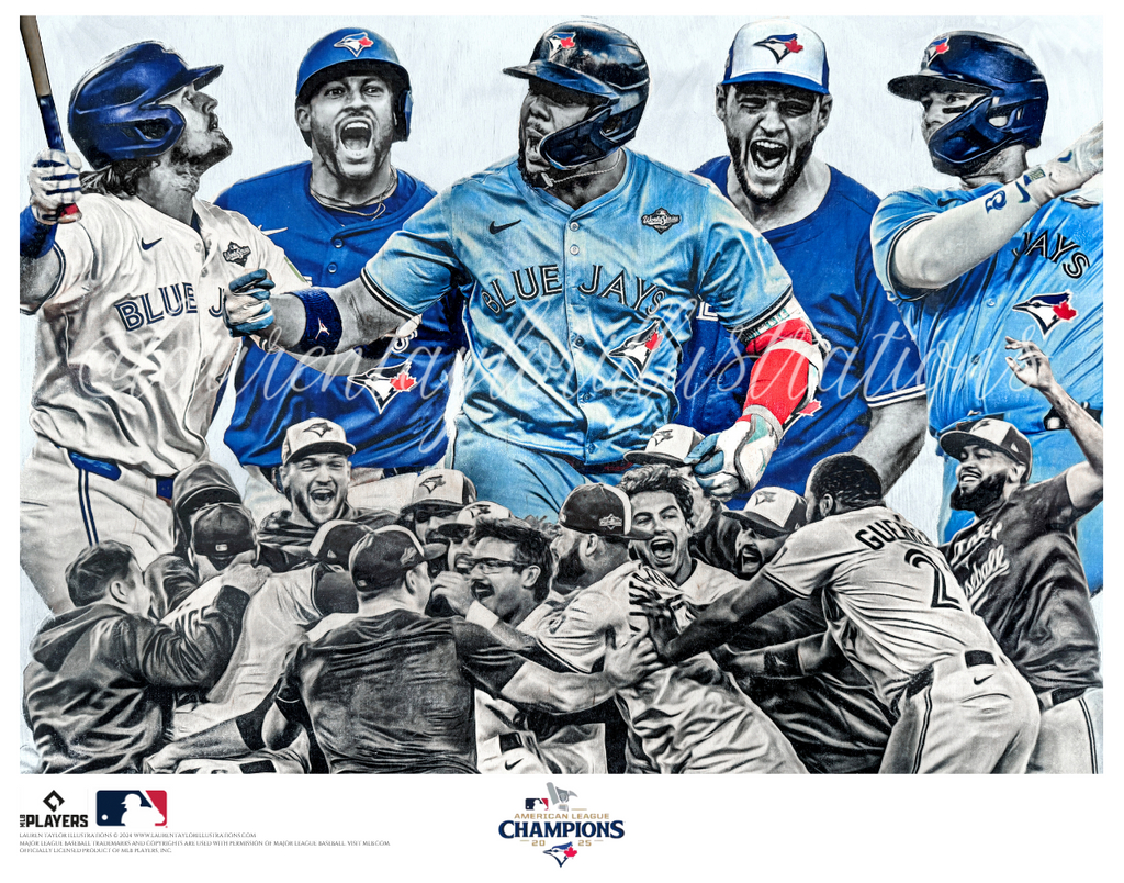 "2025 AL Champs!" (Toronto Blue Jays) ft. Vlad Jr., Springer, Bichette, Yesavage and Barger - Officially Licensed MLB Print - Limited Release /500
