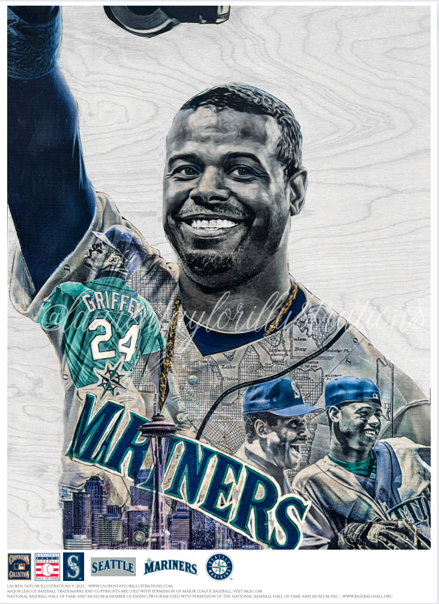 Junior (Ken Griffey Jr.) Seattle Mariners - Officially Licensed MLB Print  - Limited Release /500