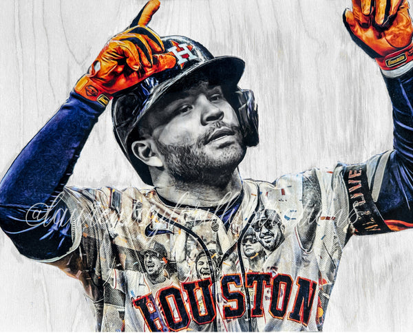 Gigante (Jose Altuve) Houston Astros - 1/1 Original on Wood