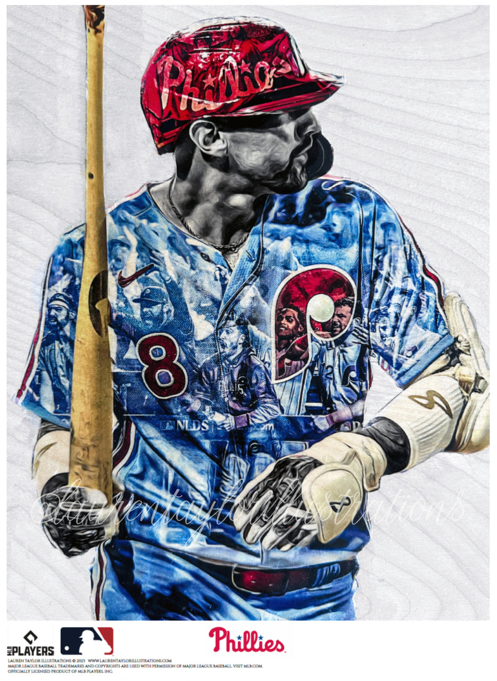 "Castellanos" (Nick Castellanos) Philadelphia Phillies - Officially Licensed MLB Print - Limited Release /500