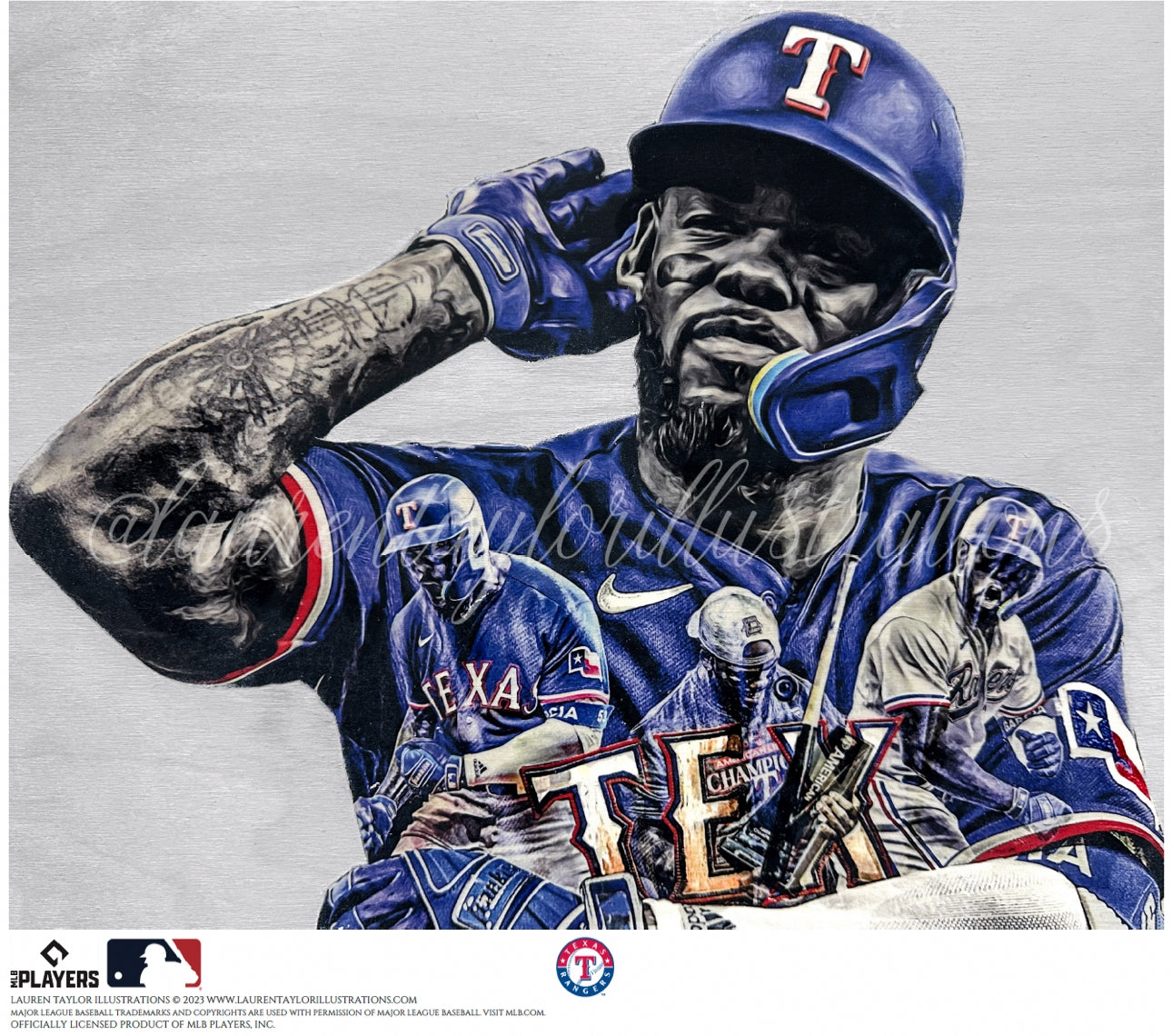 "El Bombi" (Adolis García) Texas Rangers - Officially Licensed MLB Print - Limited Release /500