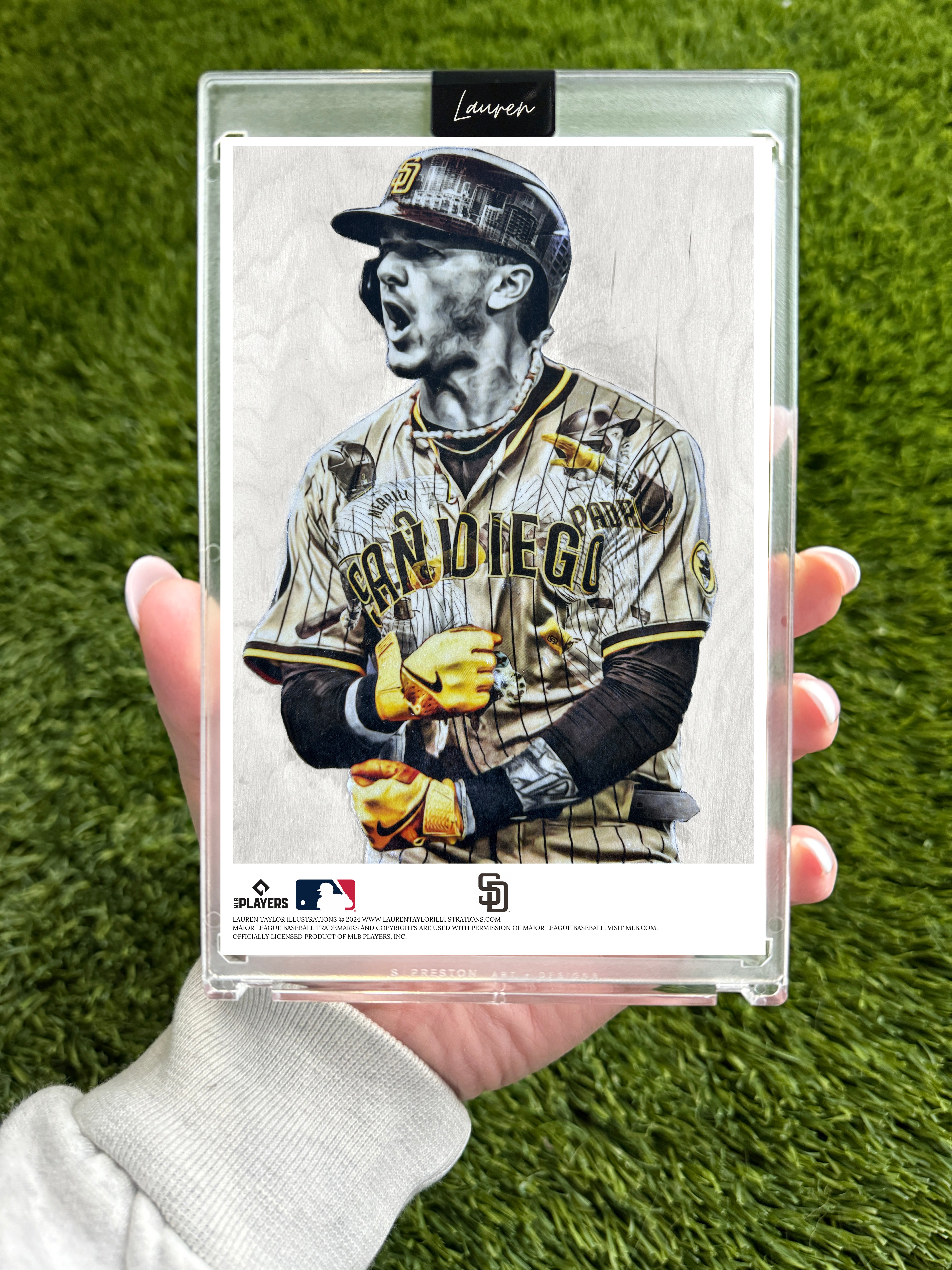 "J. Barrel" (Jackson Merrill) MLB Print Collectible 4x6 Art Slab - /25 Artist Autograph
