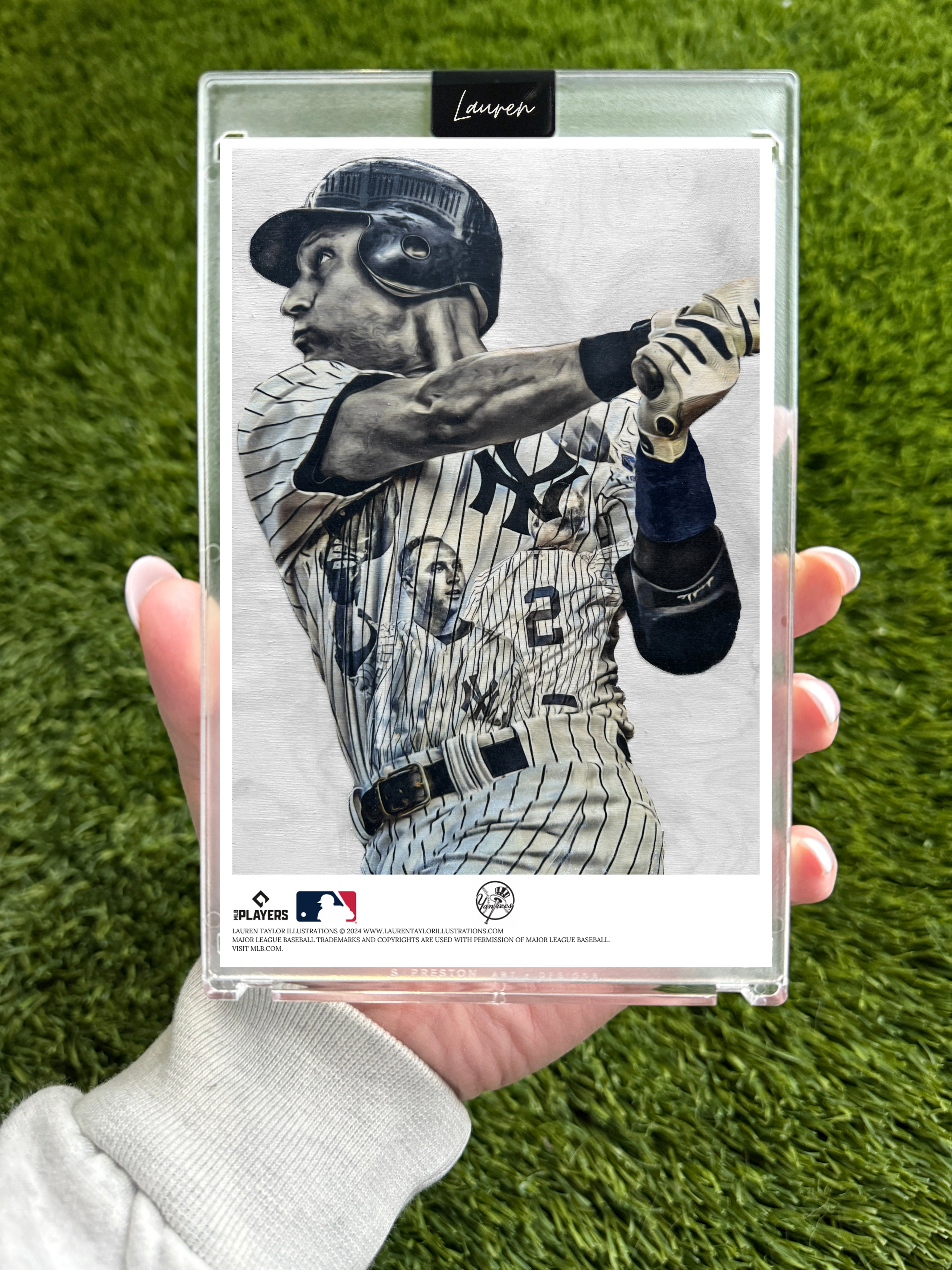 "Jeter" MLB Print Collectible 4x6 Art Slab - 1/1 Gold Artist Autograph