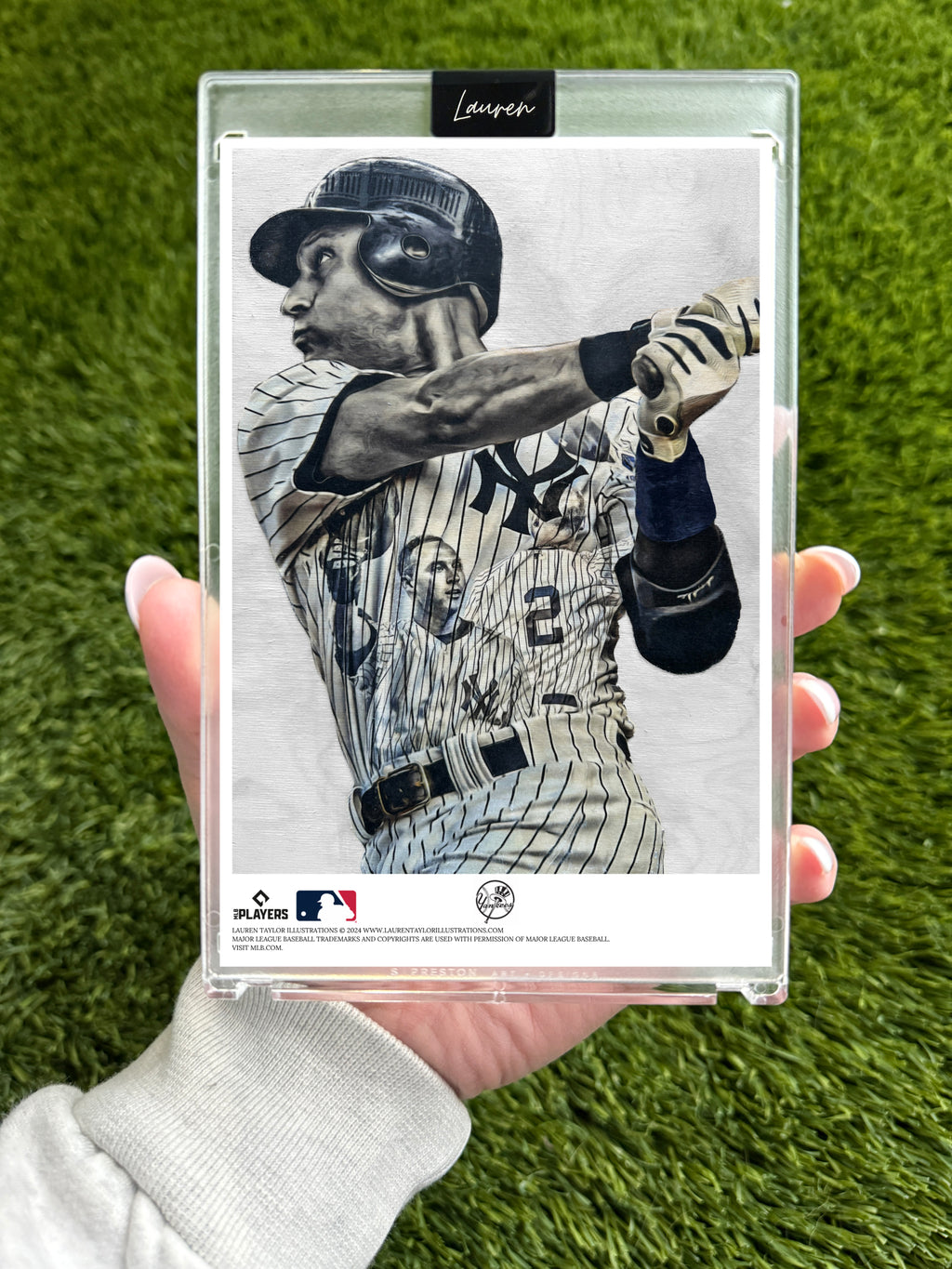 "Jeter" (Derek Jeter) MLB Print Collectible 4x6 Art Slab - /25 Artist Autograph