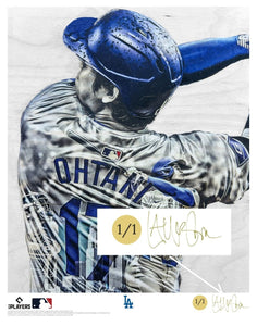 "ShoTime in LA - Part II" (Shohei Ohtani) Los Angeles Dodgers - Officially Licensed MLB Print - Limited Release METALLIC GOLD ARTIST AUTO 1/1