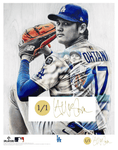"The Unicorn" (Shohei Ohtani) Los Angeles Dodgers - Officially Licensed MLB Print - Limited Release METALLIC GOLD ARTIST AUTO 1/1