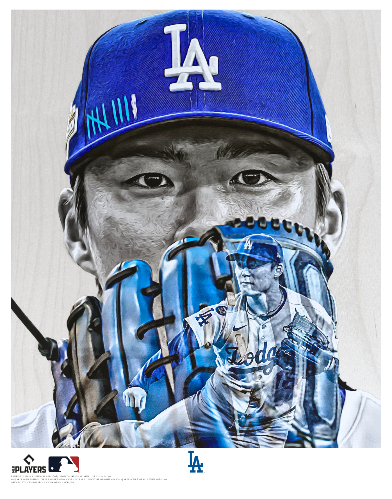 "Yamamoto" (Yoshinobu Yamamoto) Los Angeles Dodgers - 2025 World Series MVP - Officially Licensed MLB Print - Limited Release /500