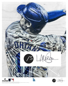 "ShoTime in LA - Part II" (Shohei Ohtani) Los Angeles Dodgers - Officially Licensed MLB Print - Limited Release SILVER ARTIST AUTO /5