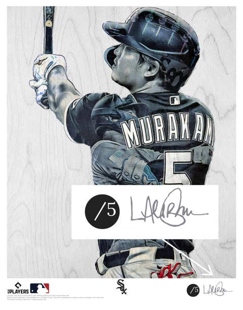 "Murakami" (Munetake Murakami) Chicago White Sox - Officially Licensed MLB Print - Limited Release METALLIC SILVER ARTIST AUTO /5