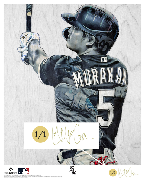 "Murakami" (Munetake Murakami) Chicago White Sox - Officially Licensed MLB Print - Limited Release METALLIC GOLD ARTIST AUTO 1/1
