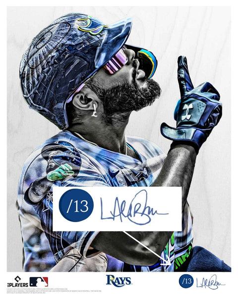 "La Máxima" (Junior Caminero) Tampa Bay Rays - Officially Licensed MLB Print - Limited Release NAVY BLUE ARTIST AUTO AUTO /13