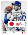 "The Unicorn" (Shohei Ohtani) Los Angeles Dodgers - Officially Licensed MLB Print - Limited Release RED ARTIST AUTO /17