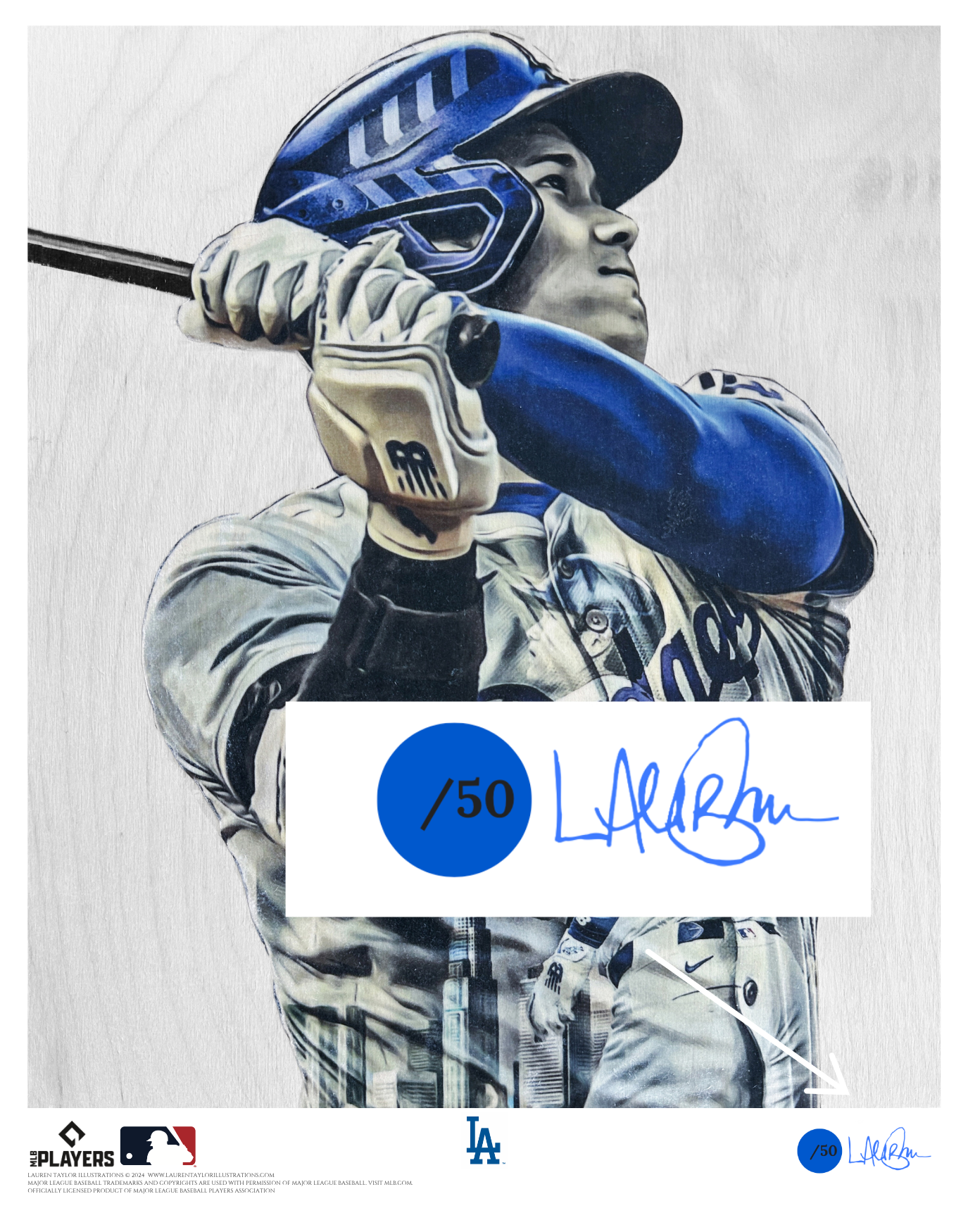 "ShoTime in LA - Part I" (Shohei Ohtani) Los Angeles Dodgers - Officially Licensed MLB Print - Limited Release BLUE ARTIST AUTO /50