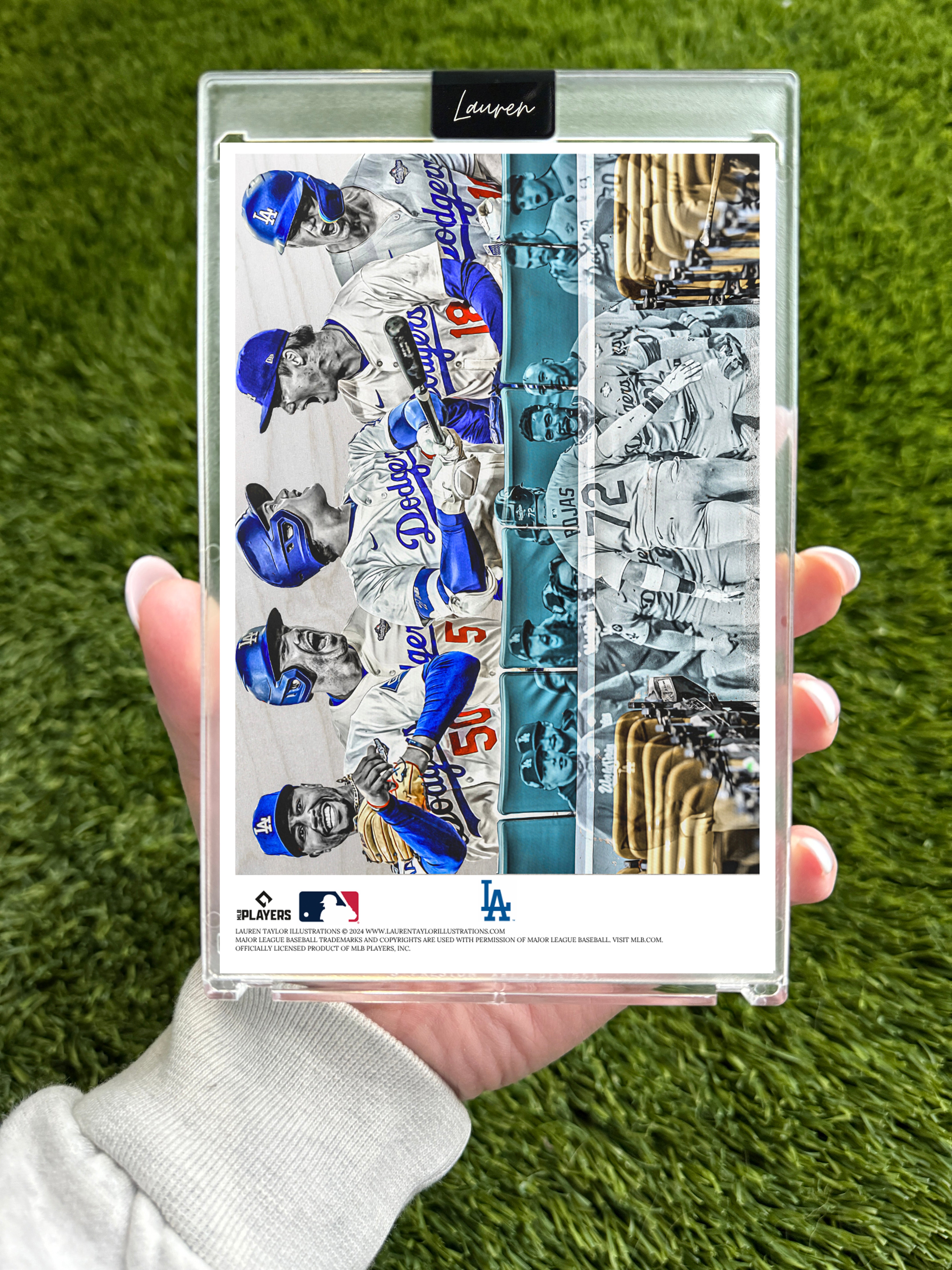 "NINE" (World Series Champs 2025) MLB Print Collectible 4x6 Art Slab - 1/1 Gold Artist Autograph