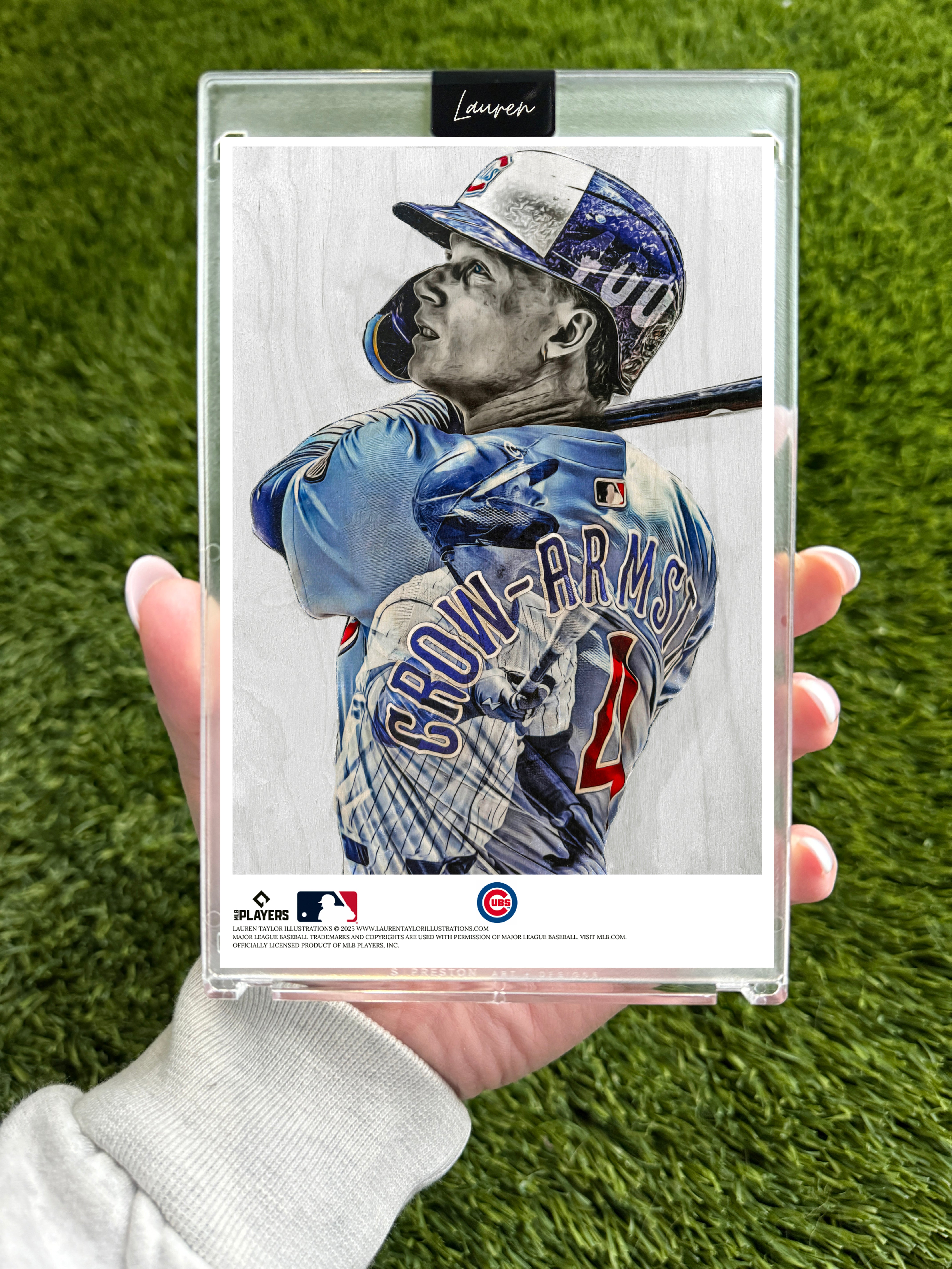 "PCA" (Pete Crow-Armstrong) MLB Print Collectible 4x6 Art Slab - /25 Artist Autograph