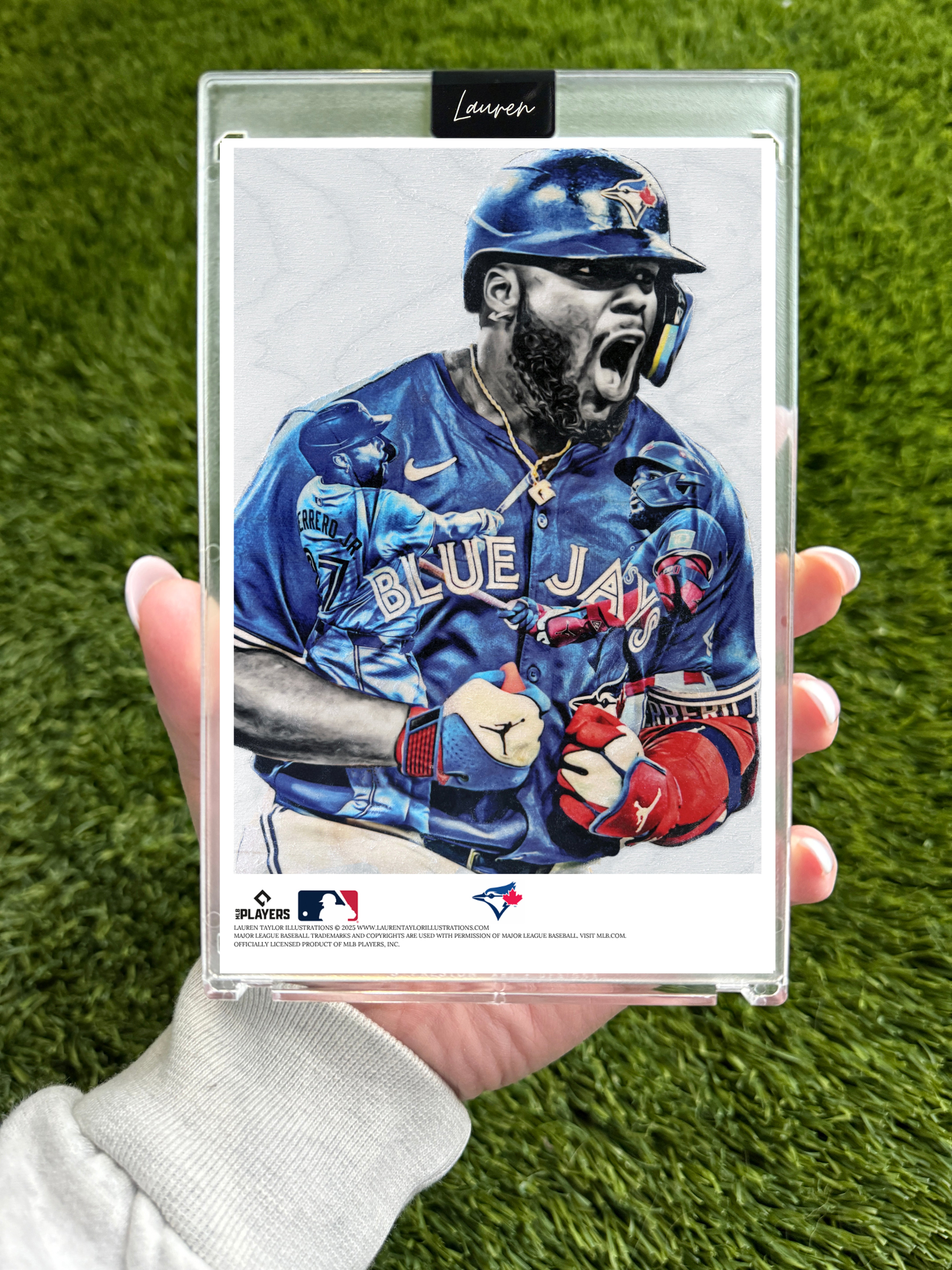 "Plakata" (Vlad Guerrero Jr.) Toronto Blue Jays MLB Print Collectible 4x6 Art Slab - /25 Artist Autographed