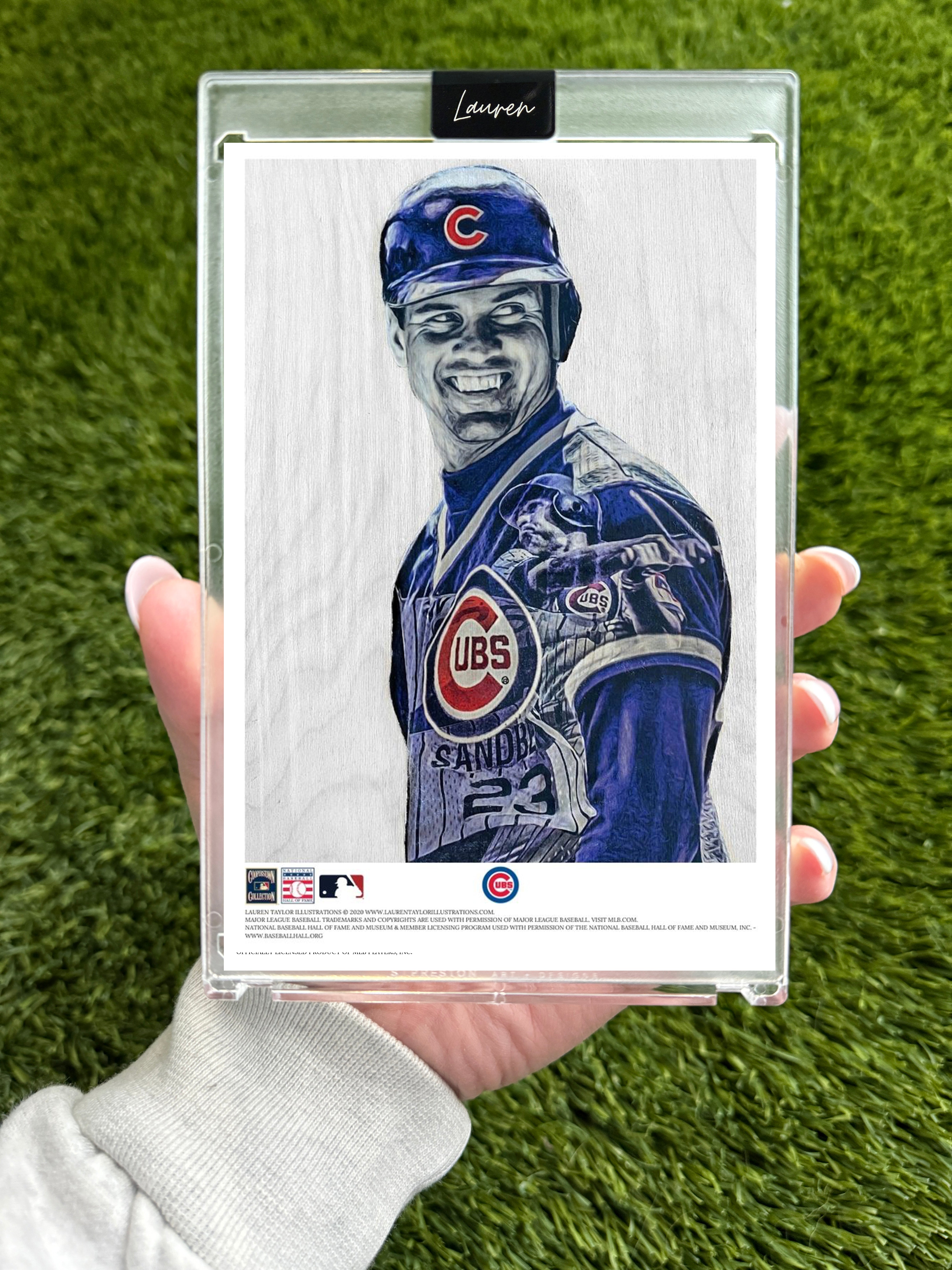 "Ryno" (Ryne Sandberg) MLB Print Collectible 4x6 Art Slab - /25 Artist Autograph
