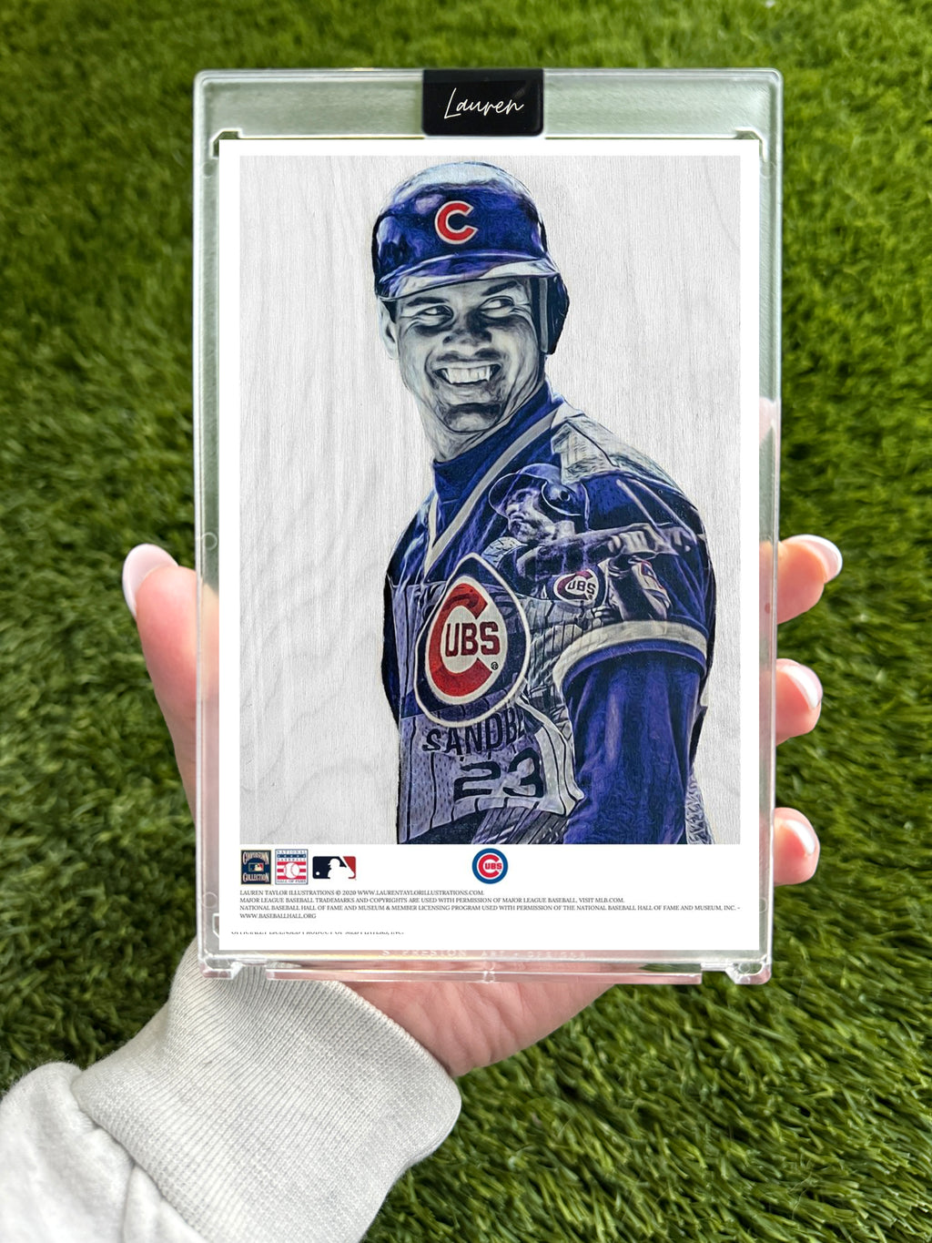 "Ryno" (Ryne Sandberg) MLB Print Collectible 4x6 Art Slab - /25 Artist Autograph