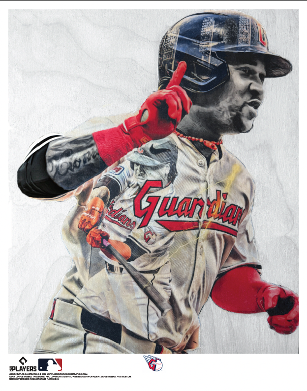 "J-Ram" (José Ramírez) Cleveland Guardians - Officially Licensed MLB Print - Limited Release /200